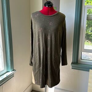 Toad&Co Organic Cotton Green Floral Long Sleeve Dress